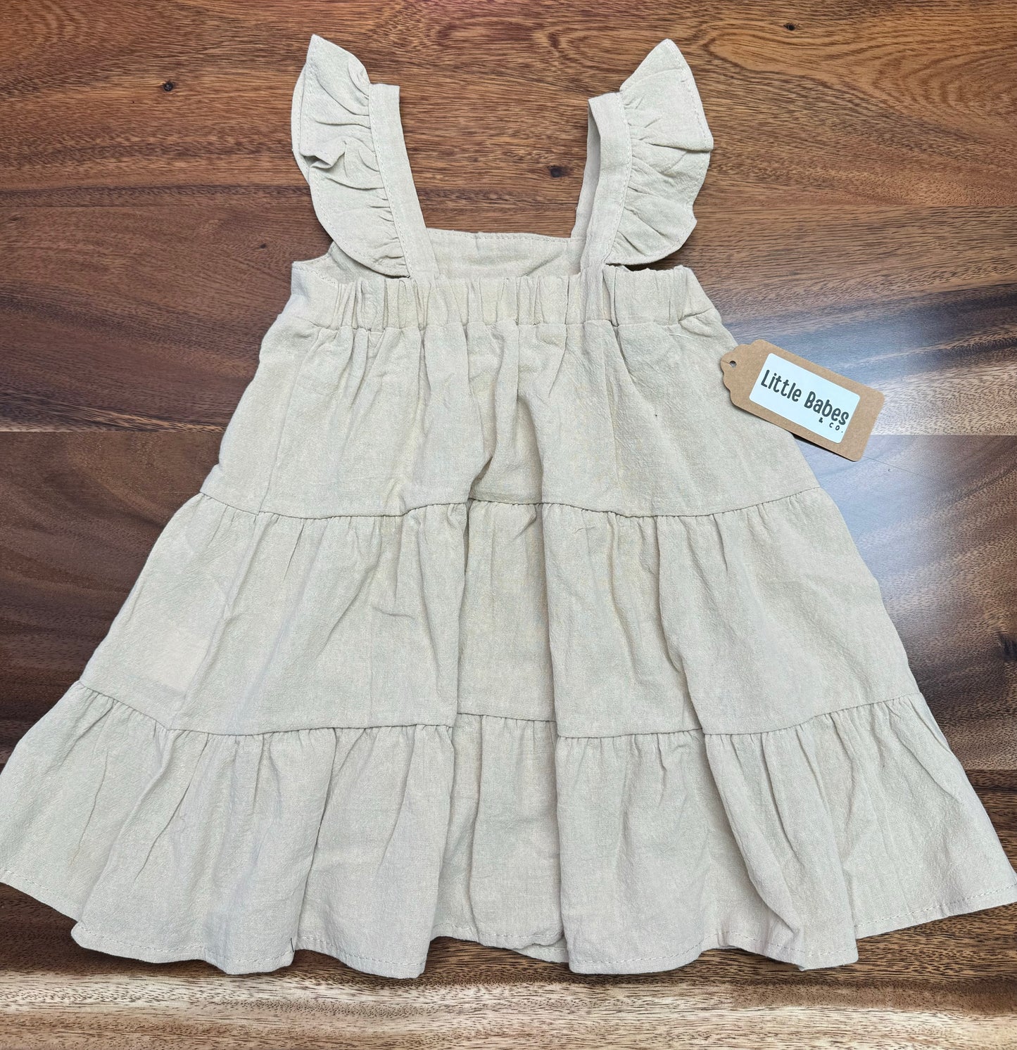Ruffled Khaki Dress