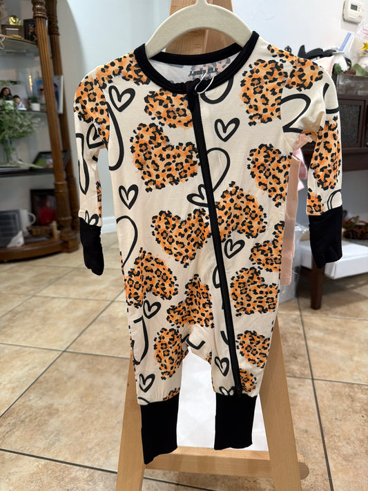 Bamboo Cheetah Heart Pajamas