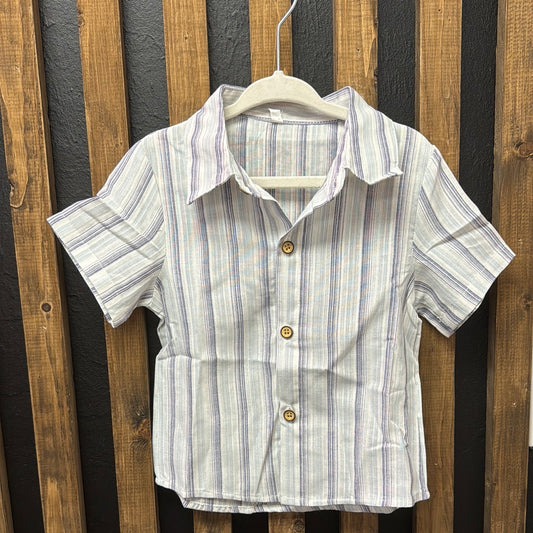 Boys Striped Button Up Shirt