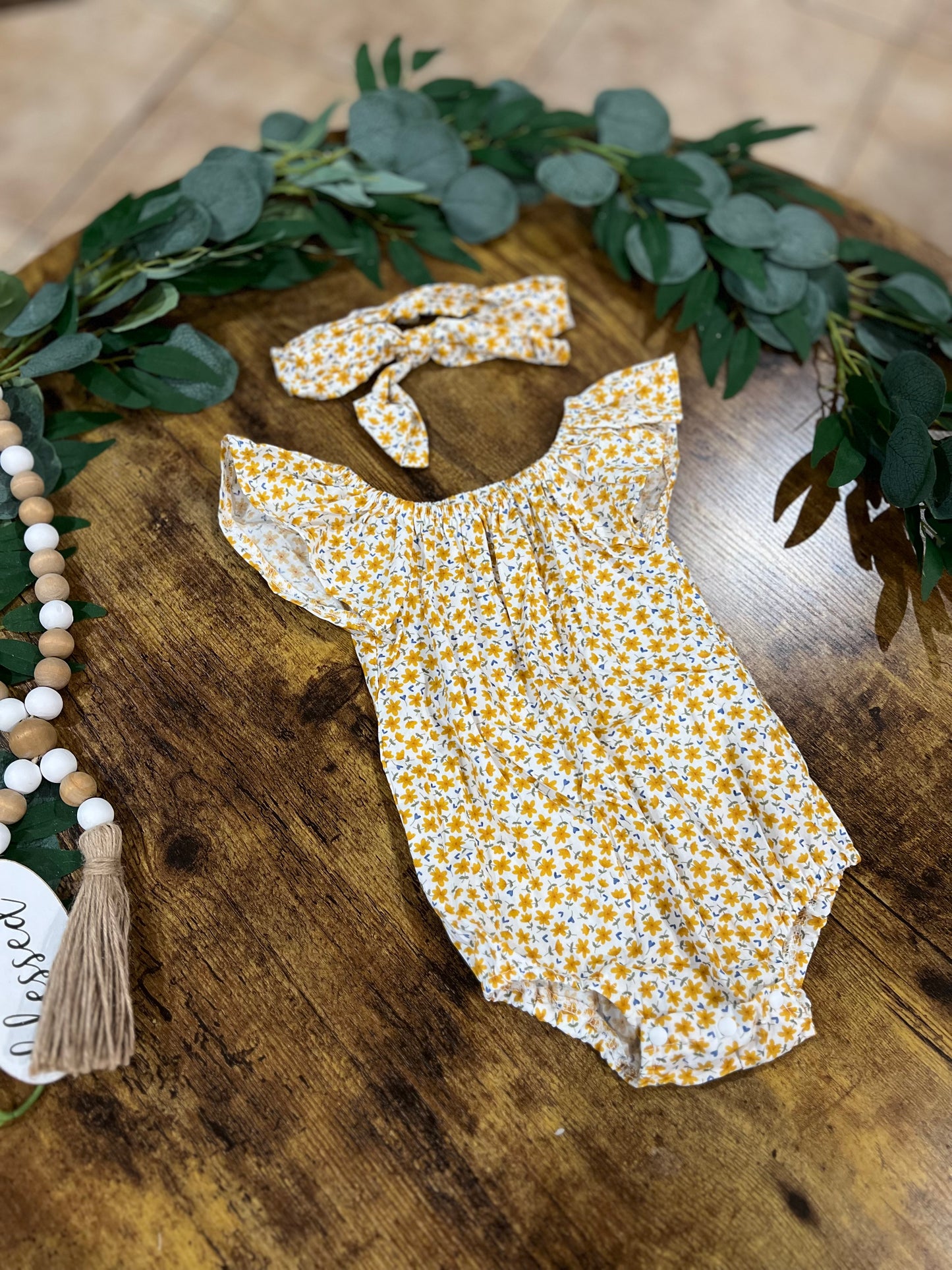 Off Shoulder Flower Onesie