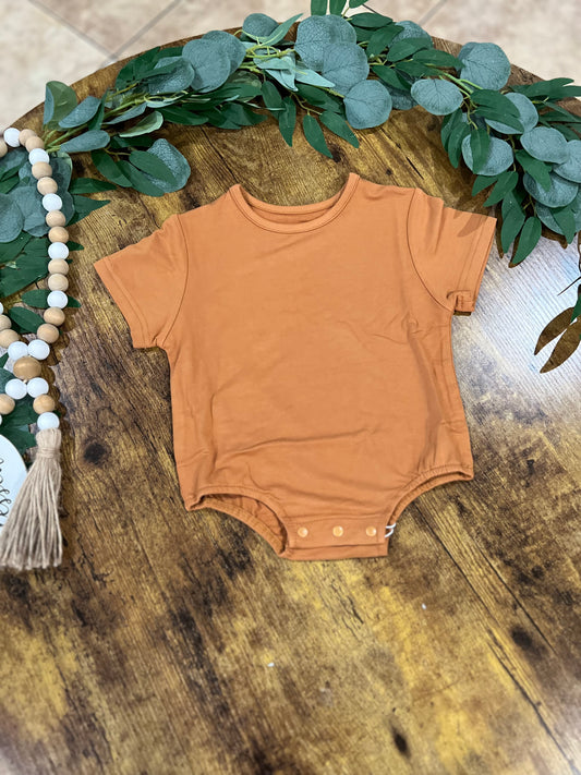 Bamboo Bubble Romper-Burnt Orange