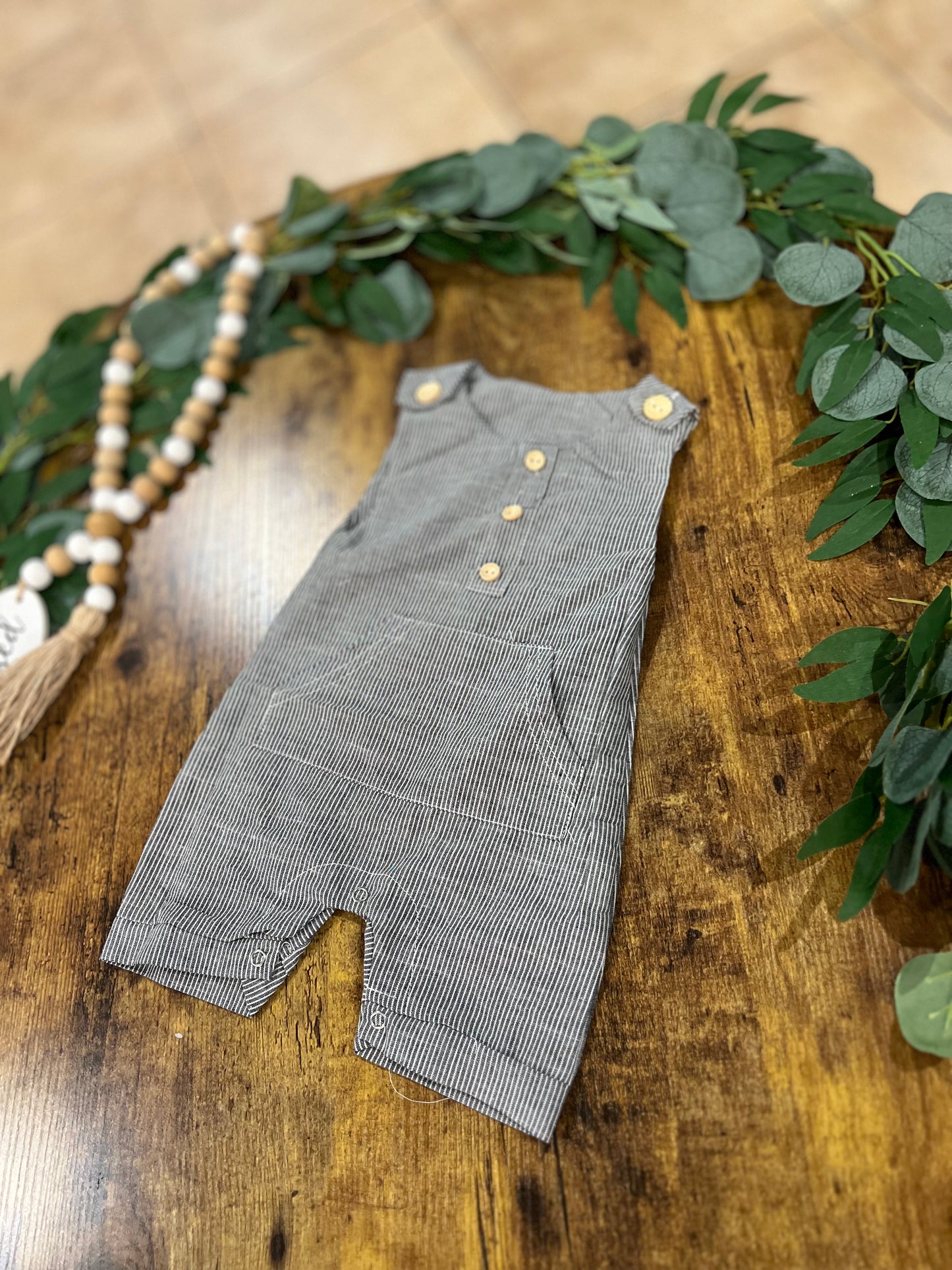 Gray Button Up Romper