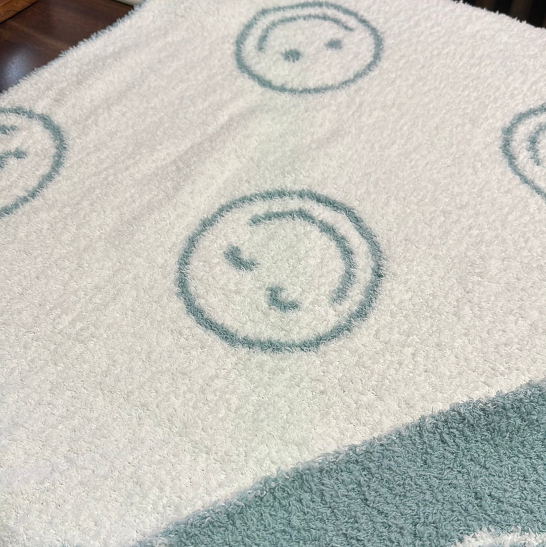 Blue Smiley Blanket