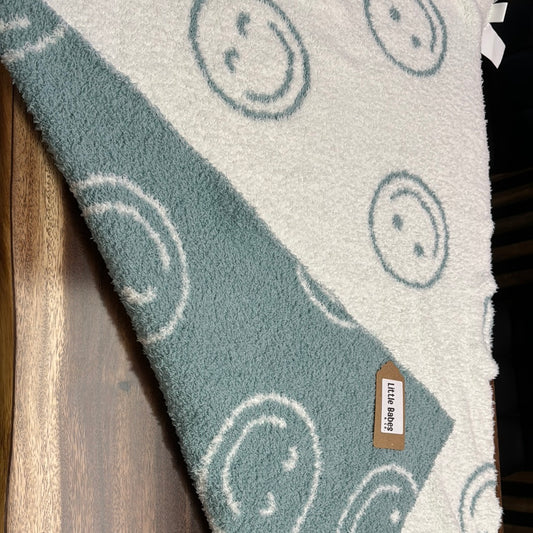 Blue Smiley Blanket