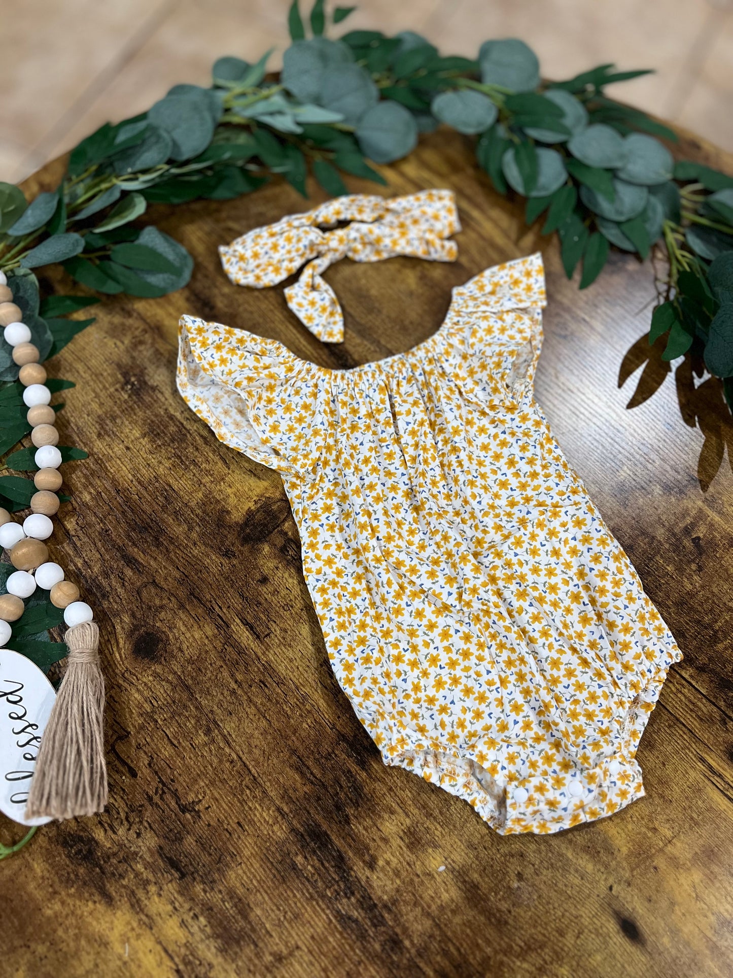 Off Shoulder Flower Onesie