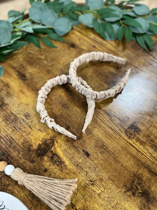 Brown Headband with white Butterflies