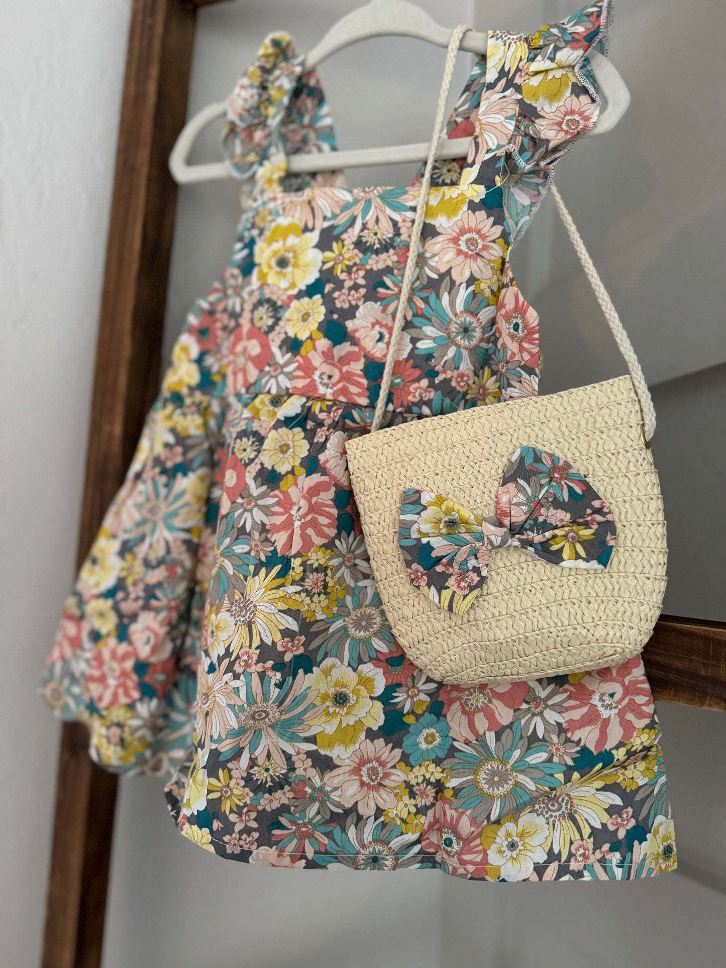 Fall Floral Dress & Purse Set