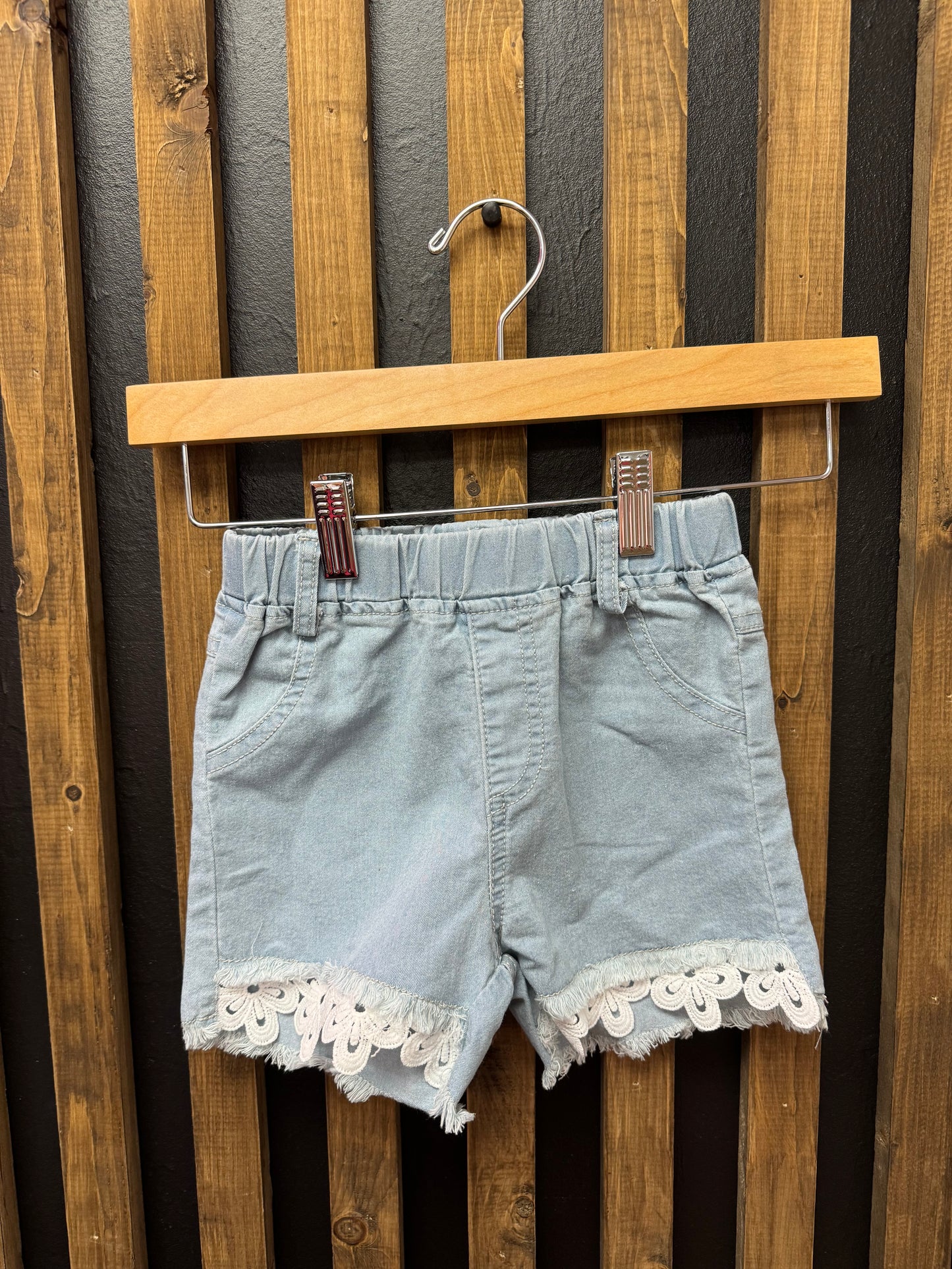 Flower Lace Denim Shorts