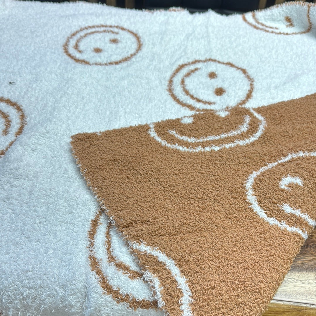 Tan Smiley Blanket