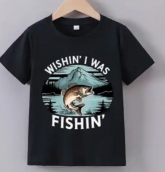Boys Wishin’ I was Fishin Tee